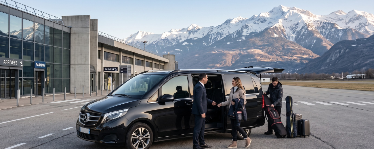 Chauffeur VTC mariage Grenoble avec couple élégant